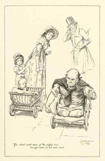 チャールズ・ラムの「The Essays of Elia」の挿絵（彫刻）。 作： Charles Edmund Brock