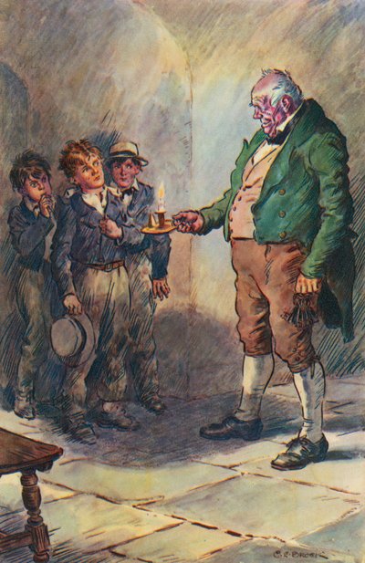 トーマス・ヒューズのトム・ブラウンの学生時代のイラスト 作： Charles Edmund Brock