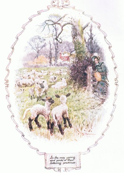 伸びやかな可愛らしさのまさに春に（カラーリトグラフ 作： Charles Edmund Brock