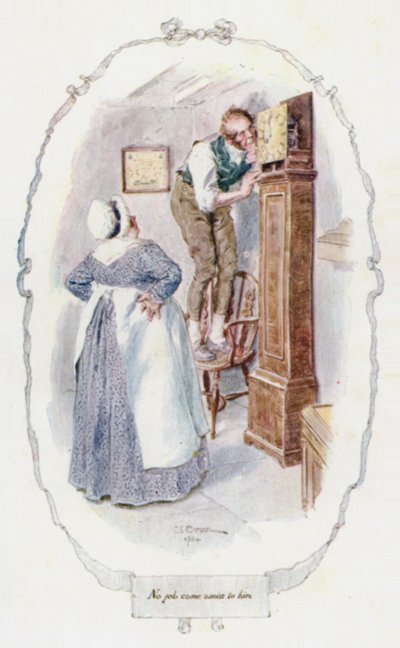 彼にはどんな仕事も似合わない（カラーリトグラフ 作： Charles Edmund Brock