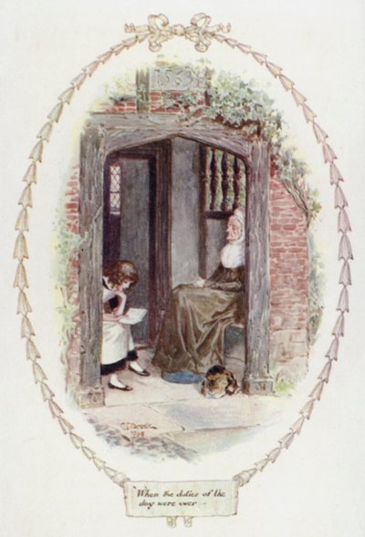 一日の仕事が終わったとき（カラーリトグラフ 作： Charles Edmund Brock