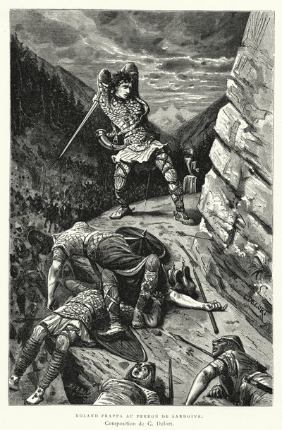 Roland Frappa Au Perron De Sardoine (エングレービング) 作： Charles Edouard Delort