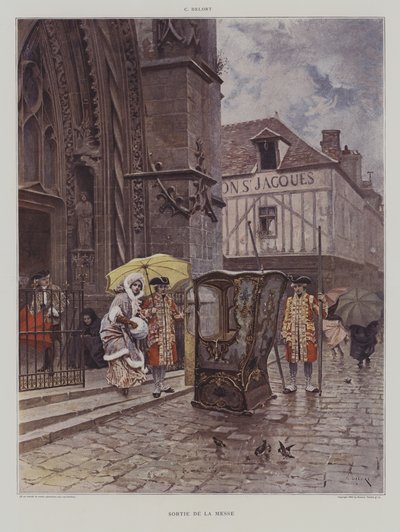 Sortie de la Messe（ミサの後に教会を去る） 作： Charles Edouard Delort