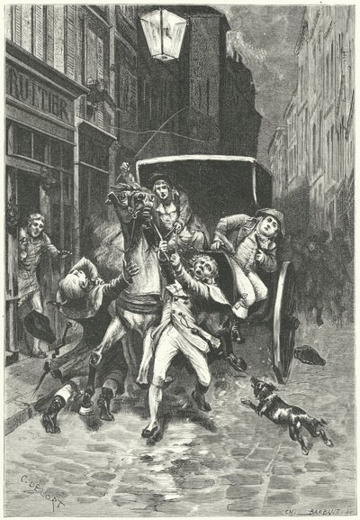 フランス革命に反対するブルトン人陰謀家、ジョルジュ・カドゥダルの逮捕 作： Charles Edouard Delort