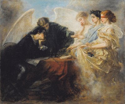 岐路に立つ若者、1856年 作： Charles Edouard de Beaumont