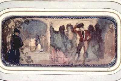 スペインの情景：人物と建物 作： Charles Edward Conder