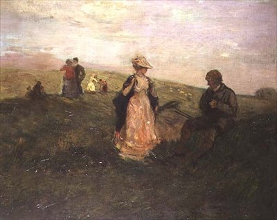 田園風景の中を歩く 作： Charles Edward Conder