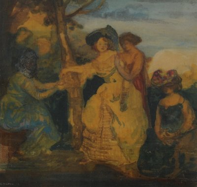 フォーチュンテラー、1890年-1900年（紙にトイレ） 作： Charles Edward Conder