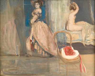 赤と白の帽子 作： Charles Edward Conder