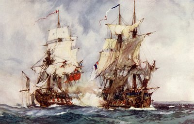 三日月によるフランスの再会の捕獲、1793 作： Charles Edward Dixon