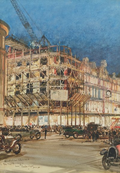 ロンドン、オックスフォードストリート、ボーンアンドホリングスワースの新しい建物の建設 作： Charles Edward Dixon