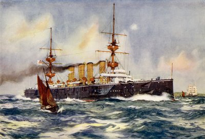 南アフリカから帰国したHMSパワフルな蒸気チャンネル 作： Charles Edward Dixon