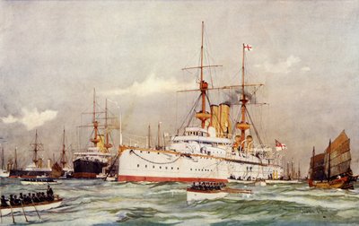 センチュリオン。エドワードシーモア卿の極東における旗艦、1900年 作： Charles Edward Dixon