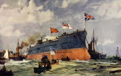 ポーツマスでのロンドンの打ち上げ 作： Charles Edward Dixon