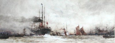 ブラックウォール・リーチのテムズ川 作： Charles Edward Dixon