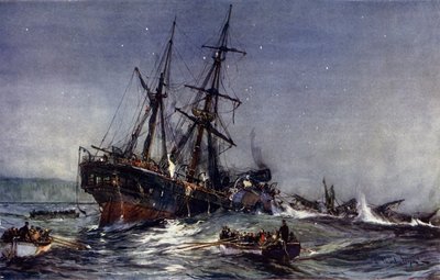 バーケンヘッドの難破船、1852 作： Charles Edward Dixon