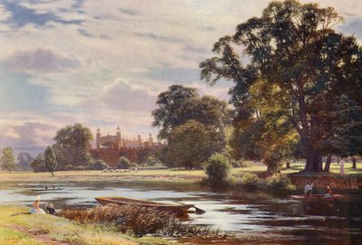 イートン・カレッジ遠景（カラーリトグラフ） 作： Charles Edward Johnson