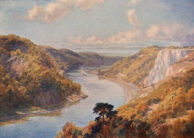 ブリストルのエイヴォン川（カラーリトグラフ） 作： Charles Edward Johnson