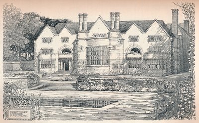 「ティルリー コート、チェシャー: サウス フロント」、1906 年 作： Charles Edward Mallows