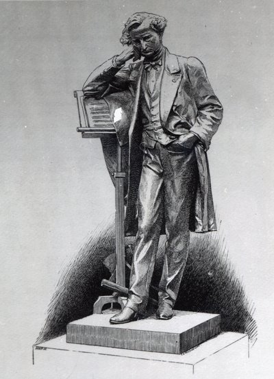 ヘクターベルリオーズ、パリのスクエアヴィンティミルにあるアルフレッドレノアの像の後、1886年 作： Charles Edward Wilson