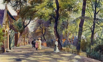 ロンドン動物園: オウムと象の家 (カラー リソ) 作： Charles Edwin Flower