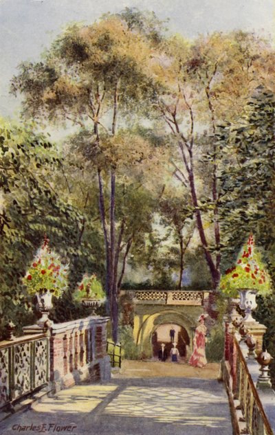 ロンドン動物園: 運河橋からのトンネル (カラー リソ) 作： Charles Edwin Flower