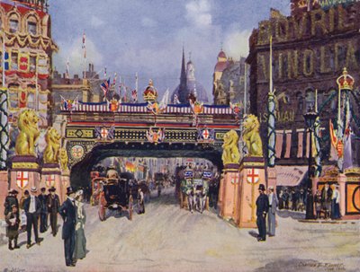 1902年6月のラドゲートサーカス 作： Charles Edwin Flower