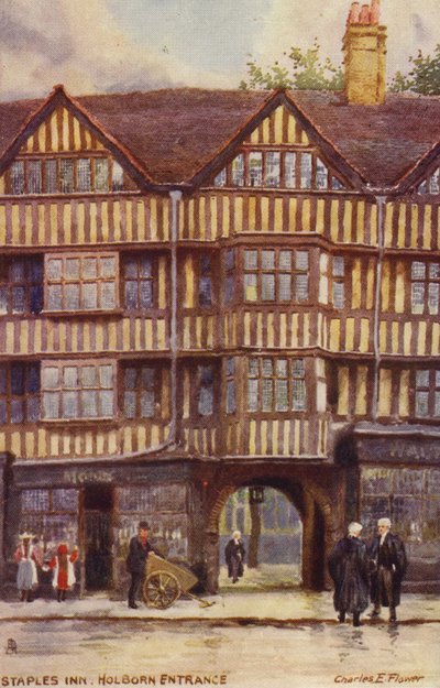 ステープルズイン、ホルボーンエントランス、ロンドン 作： Charles Edwin Flower