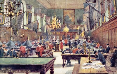 ホール、チェルシーロイヤル病院、ロンドン 作： Charles Edwin Flower