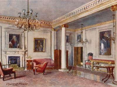 レセプションルーム、10ダウニングストリート、1906 作： Charles Edwin Flower