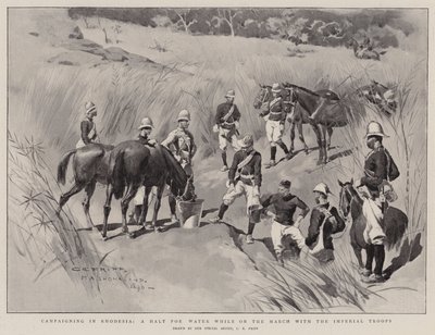 帝国軍との行進中に水を止めるローデシアでのキャンペーン 作： Charles Edwin Fripp