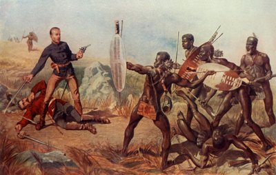 「女王の色を救うために死ぬメルビル中尉とコギル第24連隊」、1900年。 作： Charles Edwin Fripp