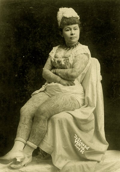 アニーハワードの肖像、刺青の女性、1903年頃 作： Charles Eisenmann