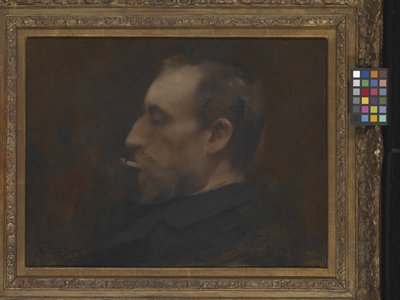 男の肖像（木に油彩） 作： Charles Emile Auguste Carolus Duran