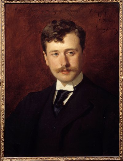劇作家ジョルジュ・フェイドー（1862 - 1921）の肖像。エミール・オーギュスト・カロルス・デュラン（1837-1917）の絵 作： Charles Emile Auguste Carolus Duran