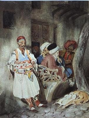 コンスタンティノープルの路地（紙にトイレ） 作： Charles Emile Callande de Champmartin
