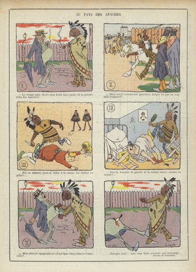 アパッチの土地で。ル・リールのイラスト 作： Charles Emile Egli