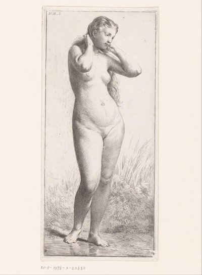 立っている裸の女性 作： Charles Emile Jacque (attributed to)