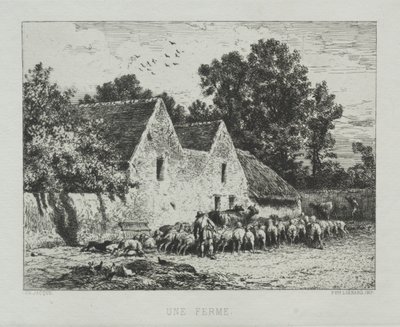 農家。 作： Charles Emile Jacque