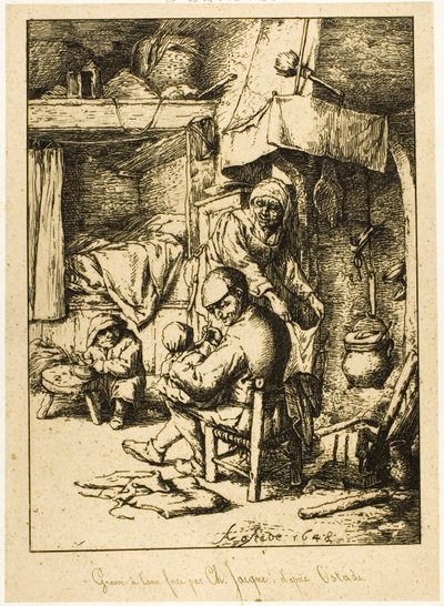 父とその家族 作： Charles Emile Jacque