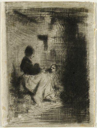 女性と子供 作： Charles Emile Jacque