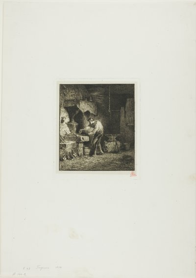 左向きの鍛冶屋 作： Charles Emile Jacque