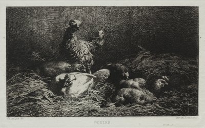 ニワトリ 作： Charles Emile Jacque