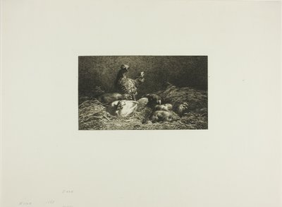 鶏のねぐら 作： Charles Emile Jacque