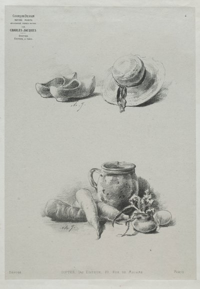 描画コース：No. 4-静物。 作： Charles Emile Jacque