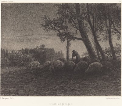 詩的な黄昏 作： Charles Emile Jacque