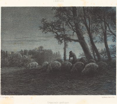 詩的な黄昏 作： Charles Emile Jacque