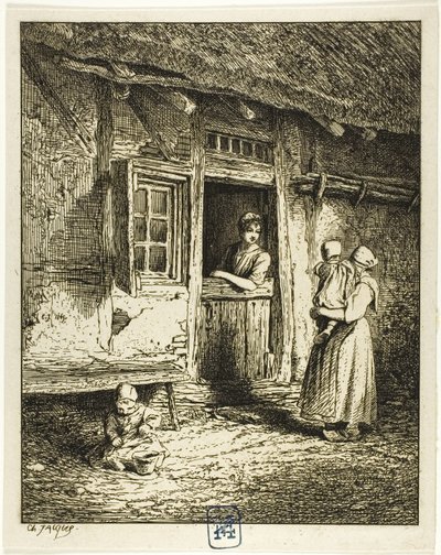 農民の家の入り口 作： Charles Emile Jacque