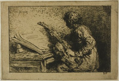 ギター奏者 作： Charles Emile Jacque