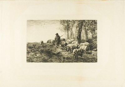 豚飼いと豚の群れ 作： Charles Emile Jacque